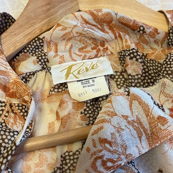 Vintage Revé Women’s Floral Print Peasant Blouse Sz 8 Retro 70s Boho Grannycore - Picture 4 of 9